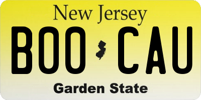 NJ license plate B00CAU