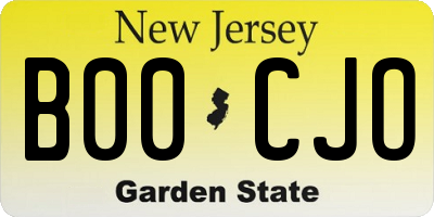 NJ license plate B00CJO