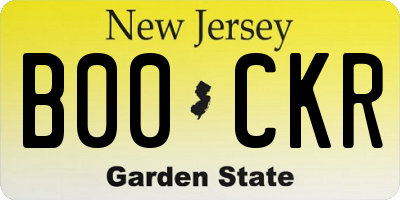 NJ license plate B00CKR