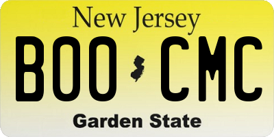 NJ license plate B00CMC