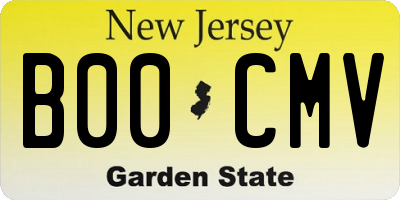 NJ license plate B00CMV