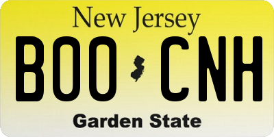 NJ license plate B00CNH
