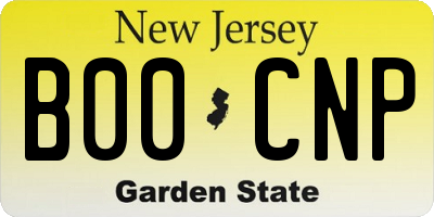 NJ license plate B00CNP