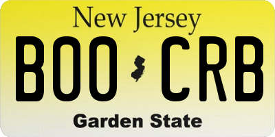 NJ license plate B00CRB