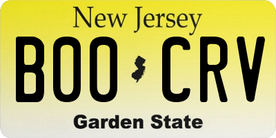 NJ license plate B00CRV
