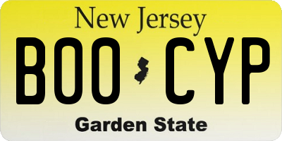 NJ license plate B00CYP