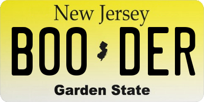 NJ license plate B00DER
