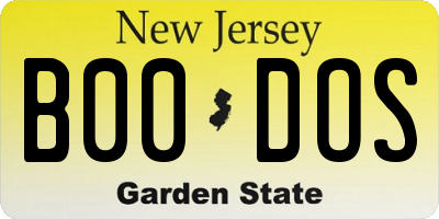 NJ license plate B00DOS