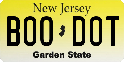 NJ license plate B00DOT