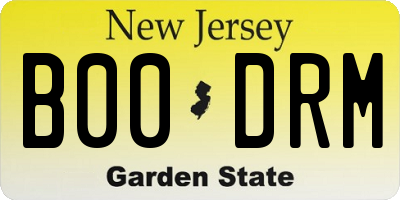 NJ license plate B00DRM