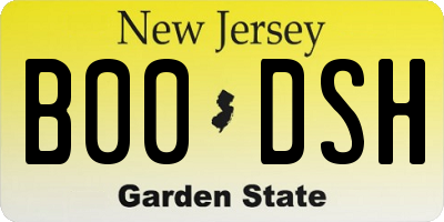 NJ license plate B00DSH