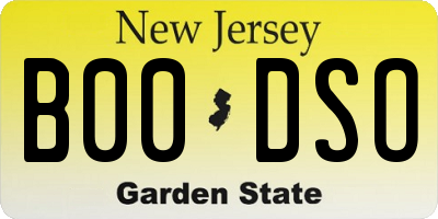 NJ license plate B00DSO