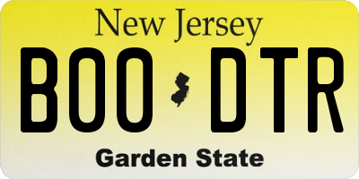 NJ license plate B00DTR