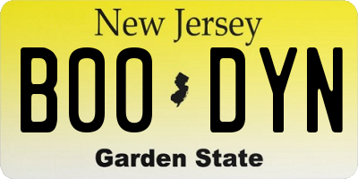 NJ license plate B00DYN