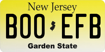 NJ license plate B00EFB
