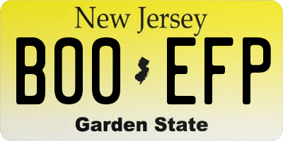 NJ license plate B00EFP