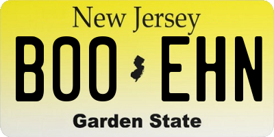 NJ license plate B00EHN