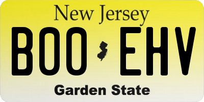 NJ license plate B00EHV