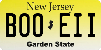 NJ license plate B00EII