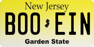 NJ license plate B00EIN