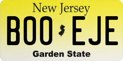 NJ license plate B00EJE