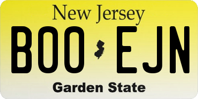 NJ license plate B00EJN