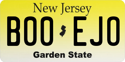 NJ license plate B00EJO