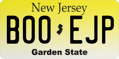 NJ license plate B00EJP