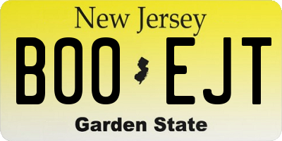 NJ license plate B00EJT