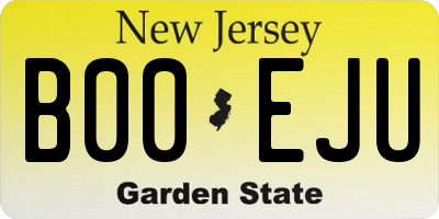 NJ license plate B00EJU