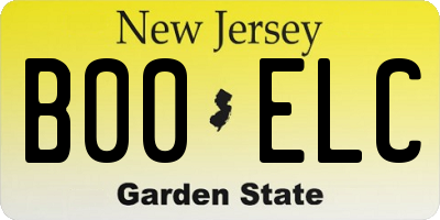 NJ license plate B00ELC