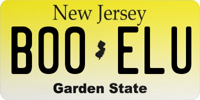 NJ license plate B00ELU
