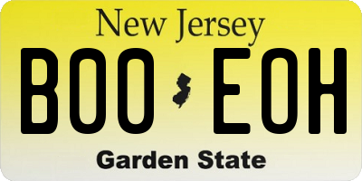 NJ license plate B00EOH