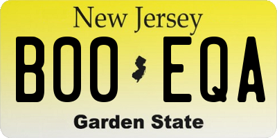 NJ license plate B00EQA