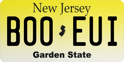 NJ license plate B00EUI