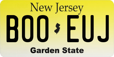 NJ license plate B00EUJ