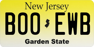 NJ license plate B00EWB