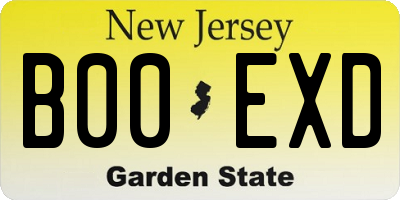 NJ license plate B00EXD