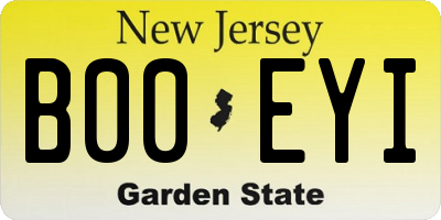NJ license plate B00EYI
