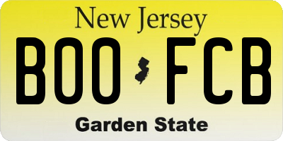 NJ license plate B00FCB