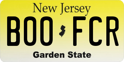 NJ license plate B00FCR