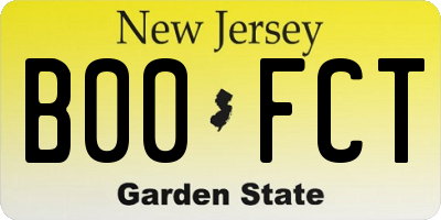 NJ license plate B00FCT