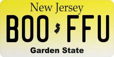 NJ license plate B00FFU