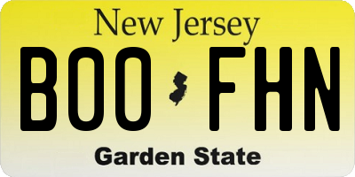NJ license plate B00FHN