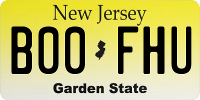 NJ license plate B00FHU