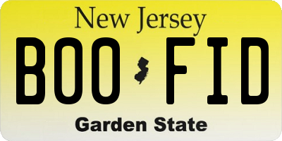 NJ license plate B00FID