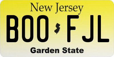 NJ license plate B00FJL