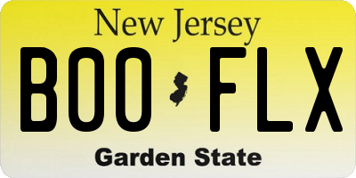 NJ license plate B00FLX