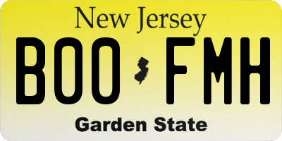 NJ license plate B00FMH