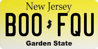 NJ license plate B00FQU